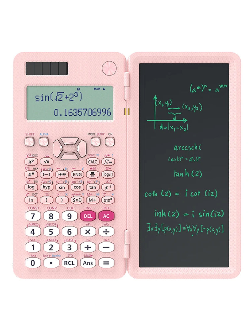 Mini Scientific Calculator with Writing Tablet Calculators Notepad Memo Office Electronics School Supplies 991Es Ms EX 82Ms NEW
