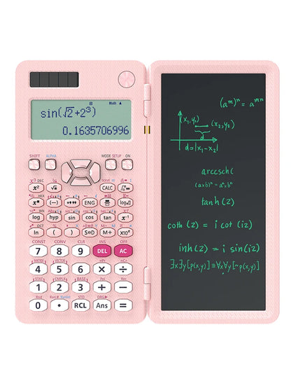 Mini Scientific Calculator with Writing Tablet Calculators Notepad Memo Office Electronics School Supplies 991Es Ms EX 82Ms NEW
